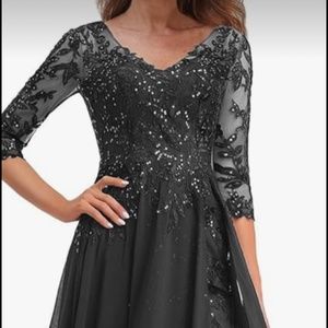 Black Chiffon & Sequin Dress